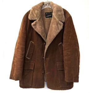 SALE * Vintage 1970s JCPenny’s Corduroy Faux Shearling Car Coat * EVC